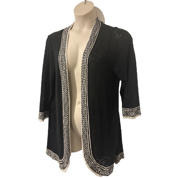 torrid Sweaters - Torrid 2 Black Open Cardigan Sweater Duster~2XL~Lightweight Aztec Border Boho